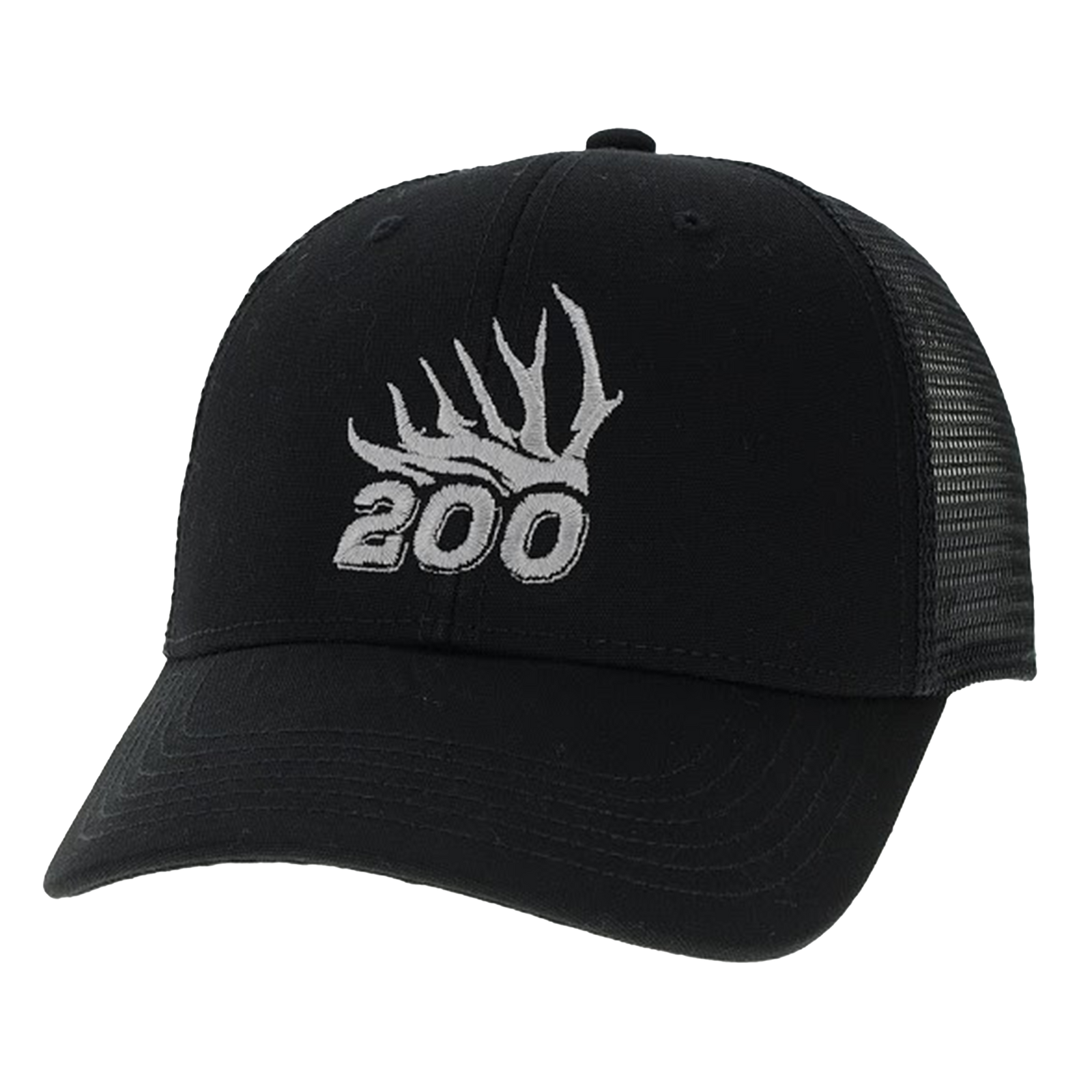 200 Black mesh Snapback with Grey logo