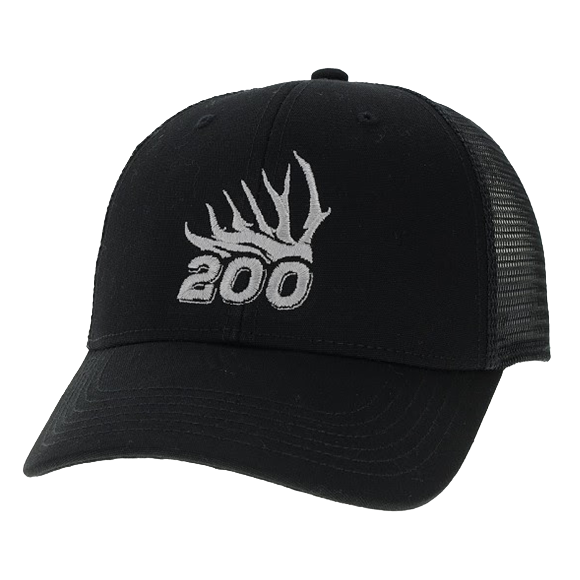 200 Black mesh Snapback with Grey logo